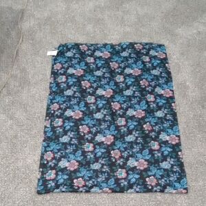 Loft 80" X 27" Black Green Blue & Pink Scarf W Fringe 100% Poly NWT